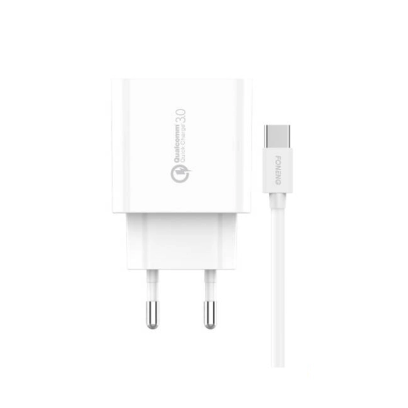 FONENG 18W Fast Charger QC3 with Type-C Cable (EU46)
